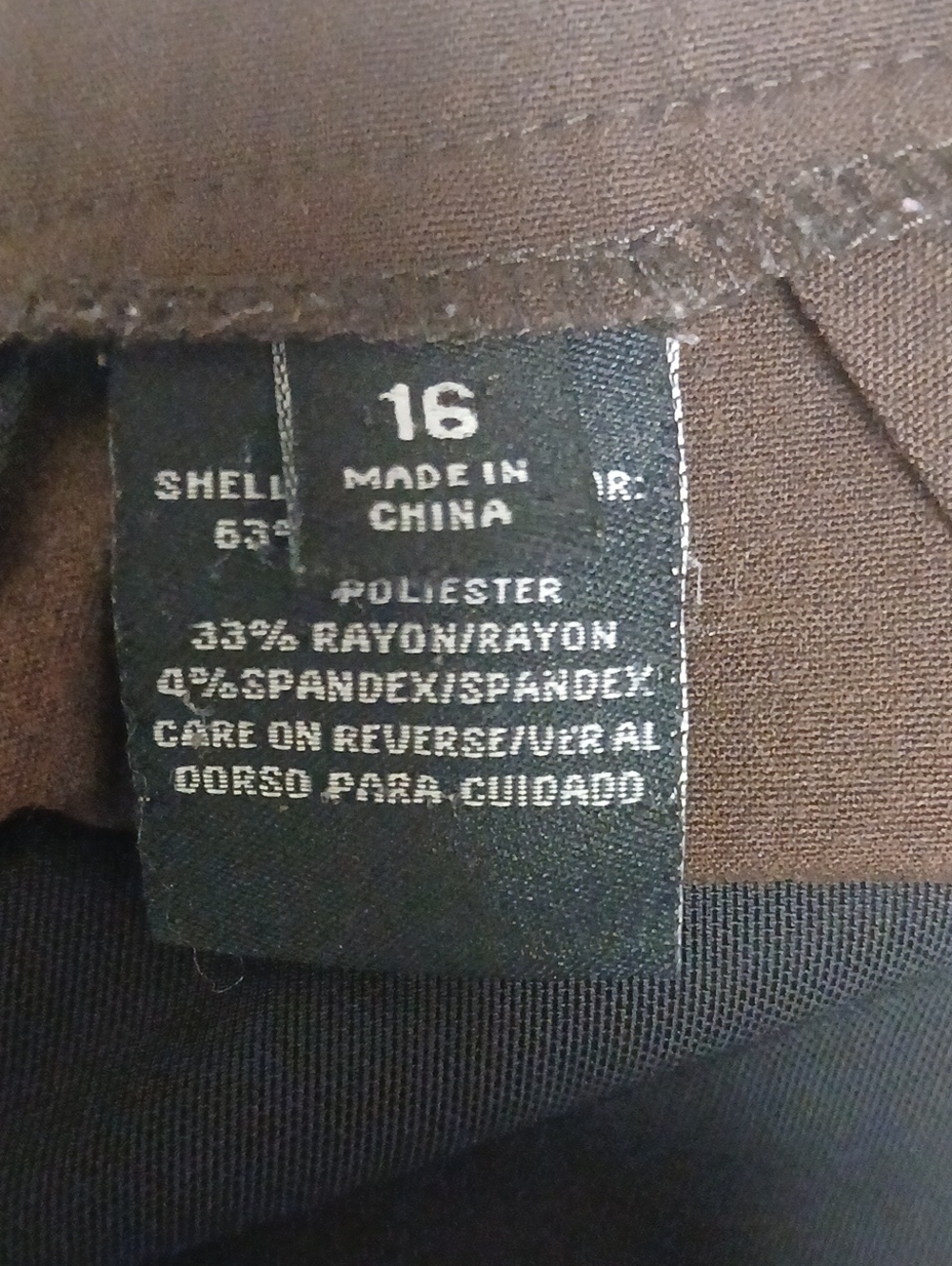 Briggs New York Brown Pull-On Dress Pants Size 16 Career Stretch Slacks - Picture 6 of 9